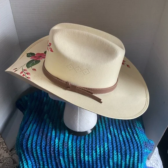Floral Cream Cowboy Hat - Picture 5 of 8